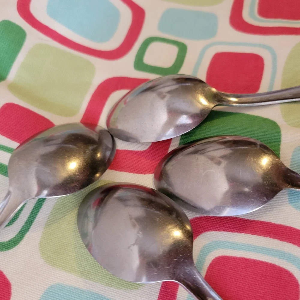 Atomic Northern Star Spoons (4)~ Stainless by Wallace ~ Vintage ~ Retro ~ 1960s?